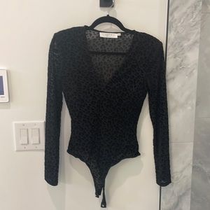 Sheer leopard print body suit